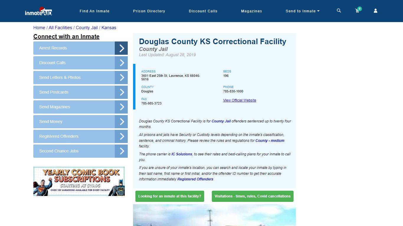 Douglas County KS Correctional Facility - Inmate Locator - Lawrence, KS