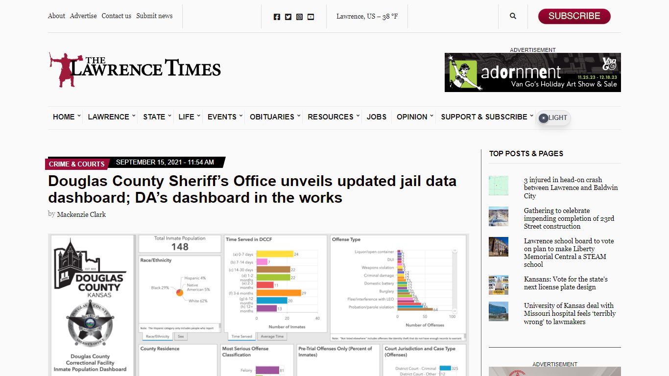 Douglas County Sheriff’s Office unveils updated jail data dashboard; DA ...